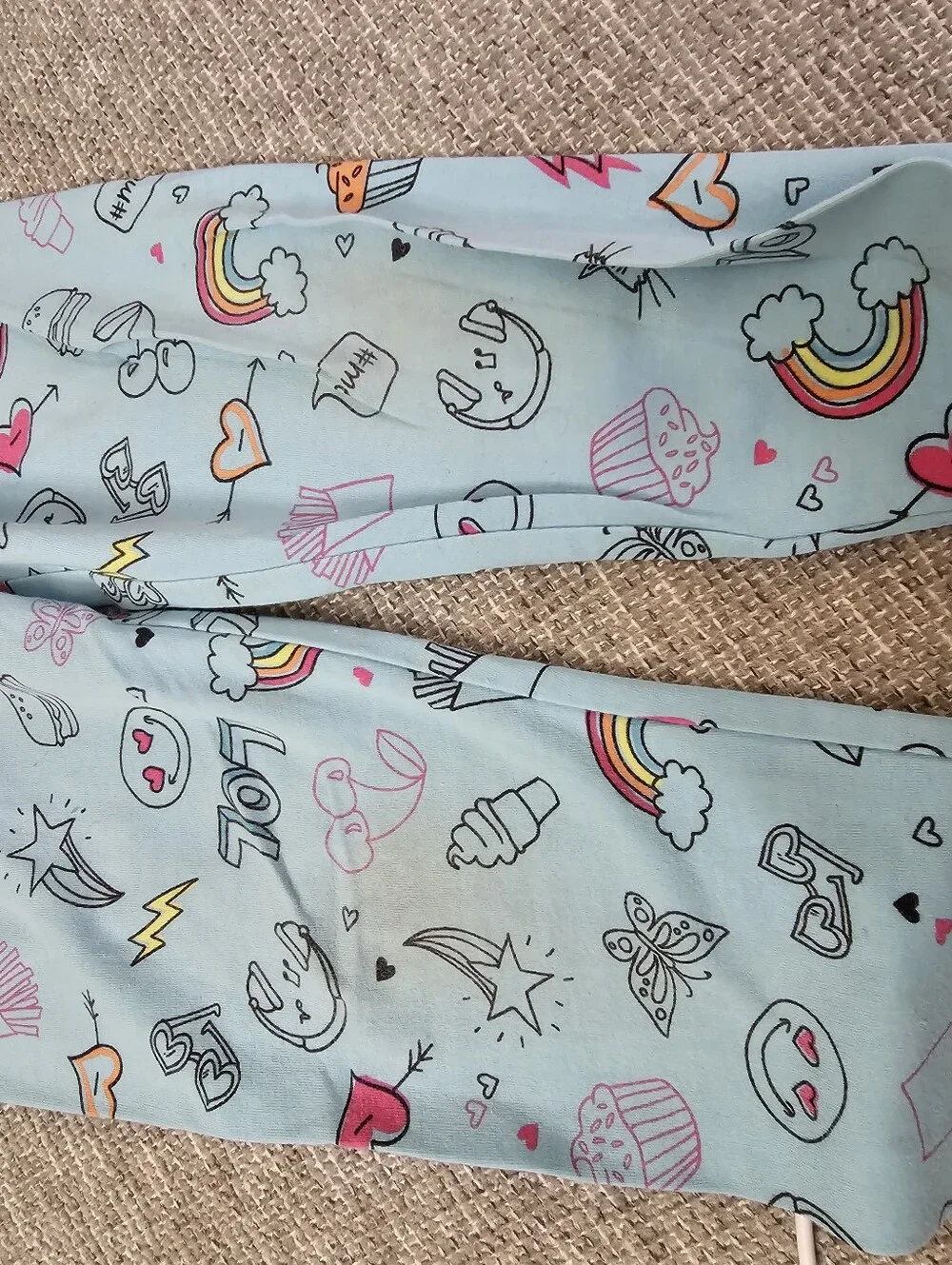 The Children's Place Light Blue Rainbow & Icon Print Leggings